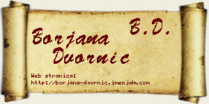 Borjana Dvornić vizit kartica